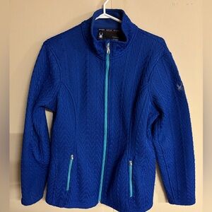 Spyder Vibrant Blue Zip up Sweater/Jacket with Teal Accents
